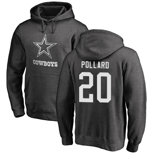 Men Dallas Cowboys Ash Tony Pollard One Color #20 Pullover NFL Hoodie Sweatshirts